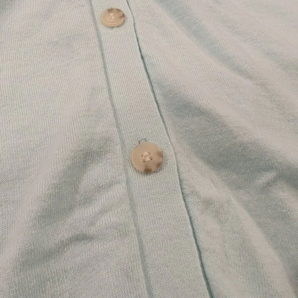 NAADAM Cotton Cashmere Cardigan M Sweater Pale Green Sea Foam Long Line Duster - Picture 4 of 8